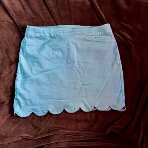 Croft & Barrow Teal Blue Scalloped Skirt Skort